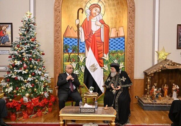 وزير العدل يهنئ البابا تواضروس الثاني بعيد الميلاد المجيد - الفجر سبورت