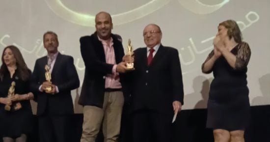 تكريم الزميل مصطفى القصبى فى مهرجان بردية السينمائى بدورة خالد صالح